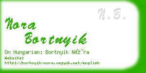 nora bortnyik business card